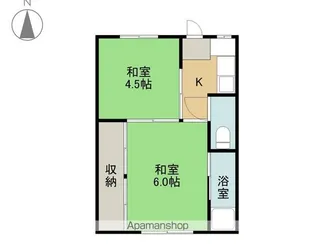 ビレッジハウス湯浅1号棟【206号室】の間取り