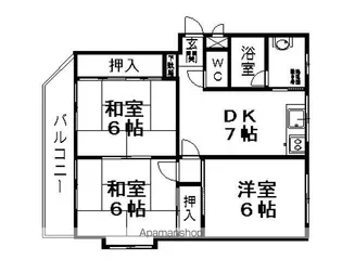 リバーストーン【301号室】の間取り