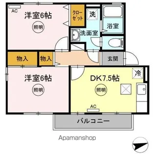 ビオトープ勝賀 A棟【1階】の間取り