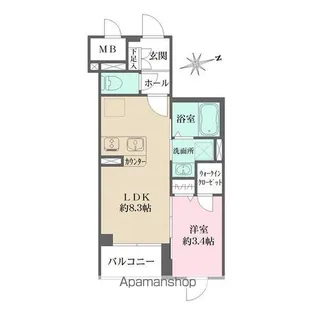 LA PERLA 桜新町【4階】の間取り