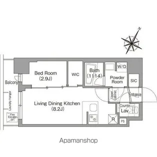 コンフォリア・リヴ新中野SOUTH【8階】の間取り