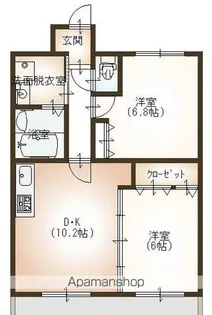 2LDKの間取り画像