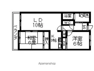 エスポワール尾崎【6階】の間取り