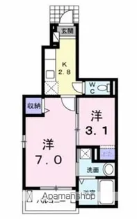 アミューゼ・クレールⅠ【102号室】の間取り