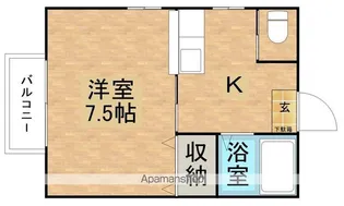 シュロス紫塚【202号室】の間取り