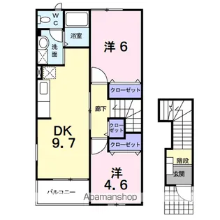 イーストフィールドA【2階】の間取り