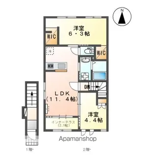愛知県犬山市大字犬山字四日市【アパート】の間取り