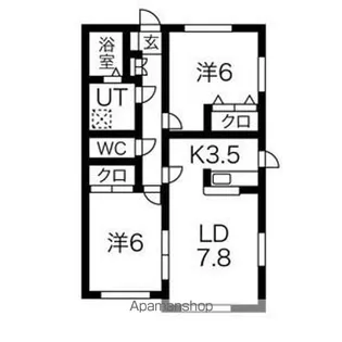 ラシーヌB棟【2階】の間取り