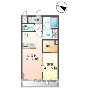 仮)阿見町よしわらアパート【2階】の間取り