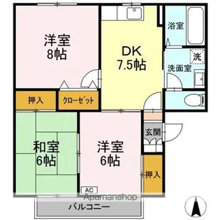 トゥインクルコート 五番館【2階】の間取り