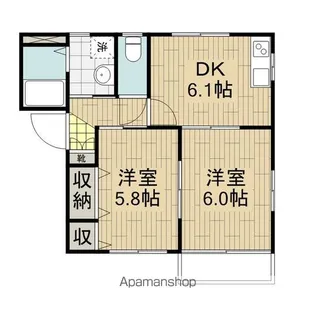 ディアス代田【B102号室】の間取り
