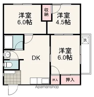 第二やまふじハイツ【403号室】の間取り
