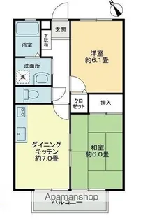 タートルハイツB【2階】の間取り