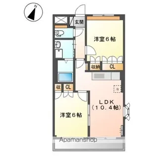 広島県福山市駅家町大字上山守【アパート】の間取り