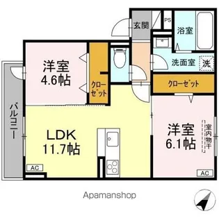 DーRESIDENCE多治米東S【2階】の間取り