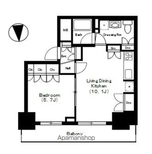 品川タワーフェイス【17階】の間取り