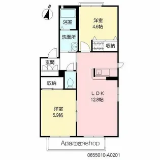 ファウンテンハイム A棟【201号室】の間取り