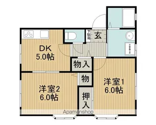 コーポチャムF【102号室】の間取り
