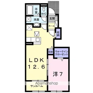 PLAIN 桃の木【1階】の間取り