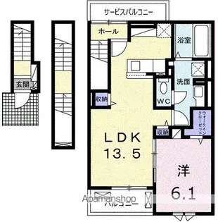 中田町アパート【3階】の間取り