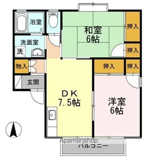 2DKの間取り画像