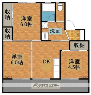 サンコーポラス田野2号棟【3階】の間取り