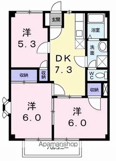 コモドハイツB【2階】の間取り