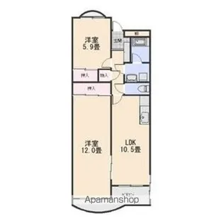 シャトー樹里【3B号室】の間取り