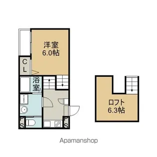ラ・ネージュ筒井【105号室】の間取り
