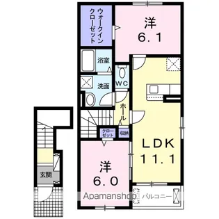 アニメートヴィラ Ⅱ【2階】の間取り
