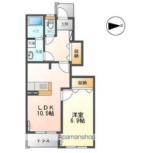 セジュン外旭川【106号室】の間取り