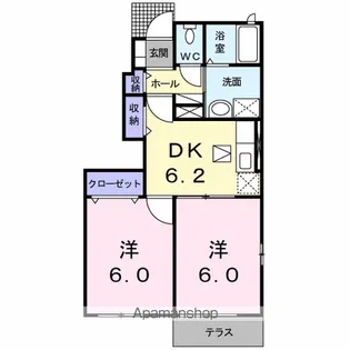 グレイスコート弐番館【1階】の間取り