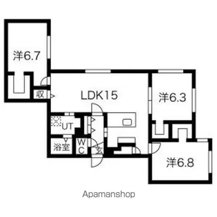 レブニーズ ザ・レジデンス 宮の森【2階】の間取り