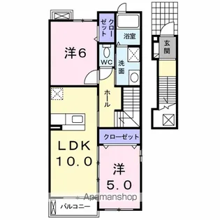 リバーサイドA【2階】の間取り