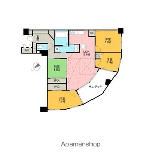 滋賀県草津市野路1丁目【マンション】の間取り