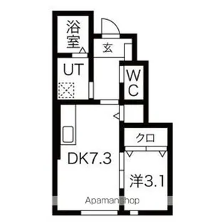ワンリッチ金ヶ崎C【103号室】の間取り