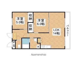 コーポTAMENAGA【305号室】の間取り