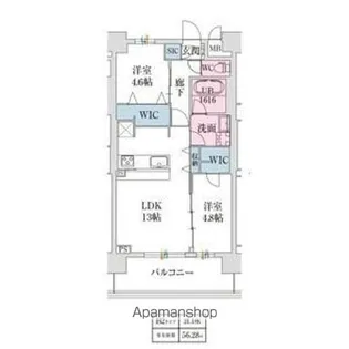 スプランディッド難波VII【8階】の間取り