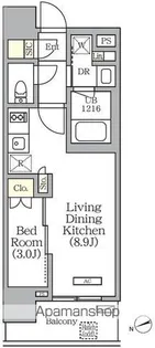 グランエール西日暮里【9階】の間取り