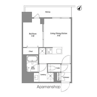オープンブルーム伊勢佐木町【9階】の間取り