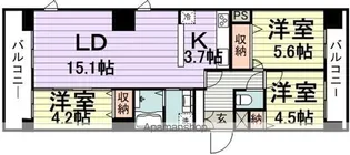 朝日プラザ東九番丁【501号室】の間取り
