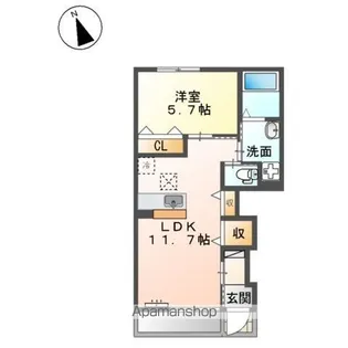 LESCHENTE7(レシェンテ7)【1階】の間取り