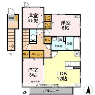 ソレアード【2階】の間取り