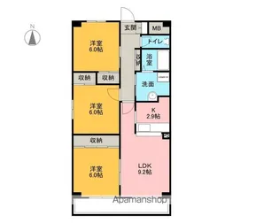 パークサイド雁宿1号館【7階】の間取り