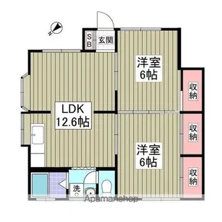 グリーンテラスB棟【1階】の間取り