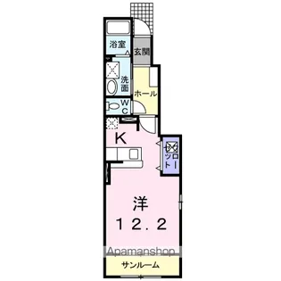 サンライズ 倉吉【104号室】の間取り