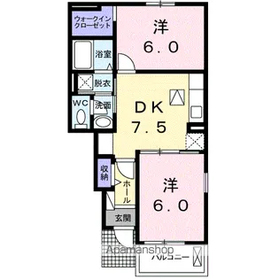 ルーチェ・スバル【1階】の間取り
