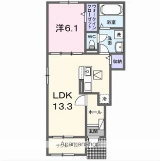 ジュネス HAYAKAWA Ⅲ【1階】の間取り