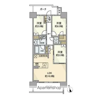 オープンレジデンシア桜通筒井【803号室】の間取り