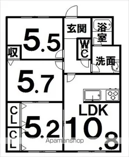 ドルシスⅡ【3階】の間取り